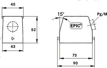 Strehë këndore prize industriale LAPP EPIC H-B 10 TS-RO 21, PG21, IP65, gri