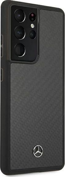 Kuti mbrojtëse Mercedes MEHCS21LRCABK, për Samsung Galaxy S21 Ultra, karbon, e zezë