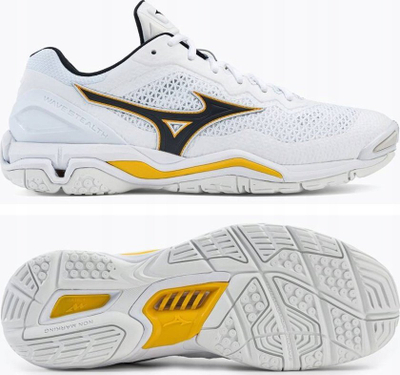 Atlete hendbolli Mizuno Wave Stealth V, mesh, shollë non marking, të bardha