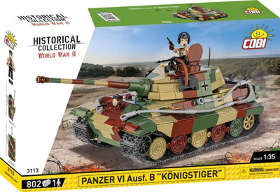 Set ndërtimi Cobi Historical Collection Panzer VI Ausf. B Königstiger, model tank, shumëngjyrësh