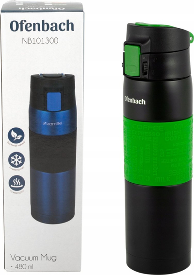 Gotë termike Ofenbach Thermal Mug 101300, 480ml, çelik inox, e zezë