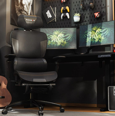 Karrige gaming Huzaro Combat 7.9, e rregullueshme, me mbështetje këmbësh, e zezë