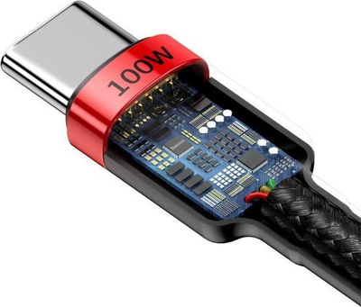 Kabllo Baseus USB-C - USB-C USB, 2m, e zezë (BSU1520REDBLK), 2 m, e zezë