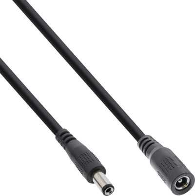Kabllo zgjatues energjie InLine, DC 5.5x2.5mm mashkull/femër, 0.5m, i zi