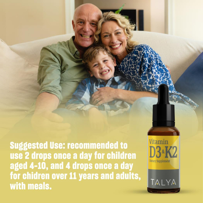 Suplemente TALYA Herbal Vitamin D3 K2 Liquid Drops, 10ml