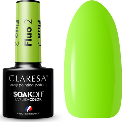 Llakk xhel për thonj Claresa SoakOff Fluo Shade 2, UV/LED, 5 g