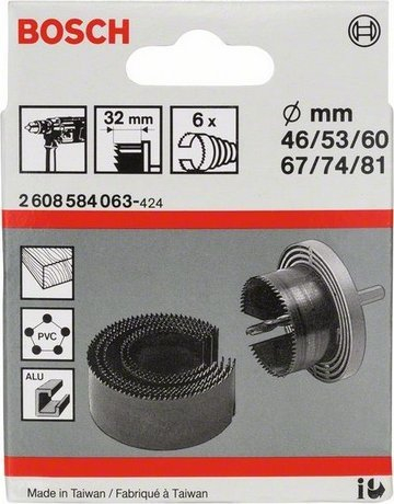 Set sharrash rrethore Bosch Hole Saw B2608584063, 6 copë, 46 81 mm