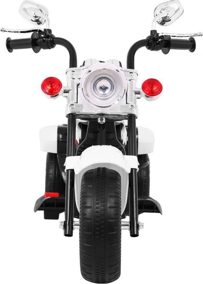Motoçikletë elektrike për fëmijë Ramiz Chopper Night Bike, 6V, 4 km/h, e bardhë