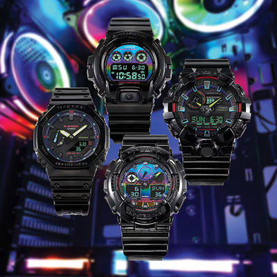 Orë për meshkuj Casio G-SHOCK GA-700RGB-1AER (607), e zezë