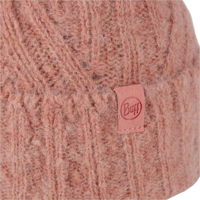 Kapelë dimri Buff Nerla Knitted Beanie W, për goca, me pompon, e kuqe-portokalli