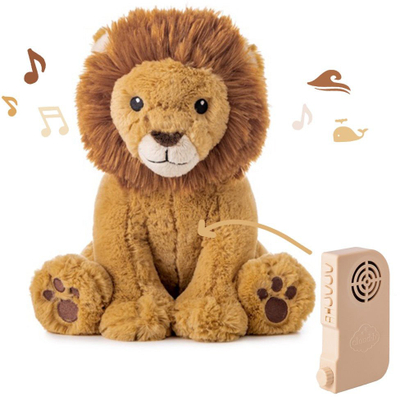 Lodër plushe Cloud b Louis Lion, makinë zhurme të bardhë, tinguj qetësues, e verdhë