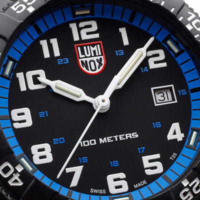 Orë për meshkuj Luminox, e zezë