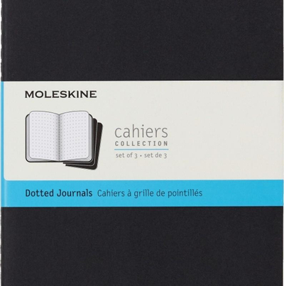 Set fletore Moleskine Cahier Journals L, 13x21cm, faqe me pika, të zeza