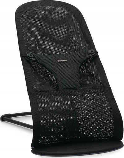 Ulëse lëkundëse për bebe BabyBjörn Bouncer Bliss, material rrjetë, ergonomike, e zezë