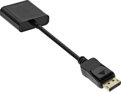 Kabllo adapter DisplayPort në VGA InLine Basic, 0.15m, e zezë