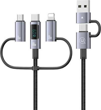 Kabllo USB Usams Sufeng 6n1 SJ736, 2m, 60W, argjendi