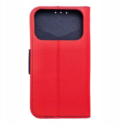 Këllëf libër OEM FANCY për iPhone 17 Pro Max, me magnet, me xhep për karta, i kuq me blu navy