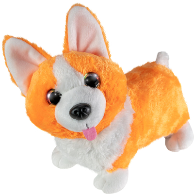 Lodër pelushi Lumo Stars Corgi Monty, 15cm, portokalli e bardhë
