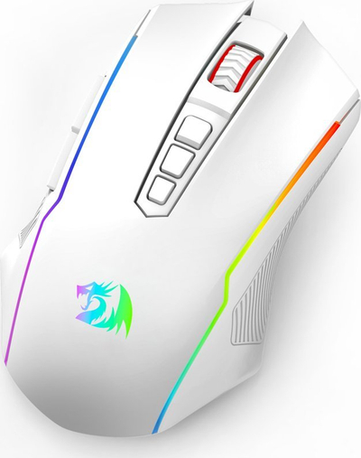 Mouse gaming Redragon M914W RGB NIX, me dhe pa kabllo, i bardh