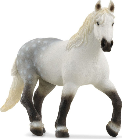 Figurinë lodër Schleich Percheron Mare, plastike, 15 cm, e bardhë gri