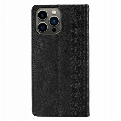 Kapak libri TX2 për iPhone 14 Plus, magnetik, me portofol, i zi