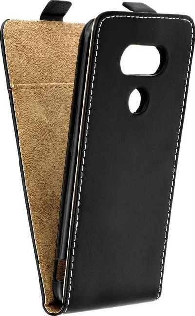 Kapak telefoni Partner Tele.com Slim Flexi Fresh, për Huawei P10 Lite, me kapak që hapet përpjetë, i zi