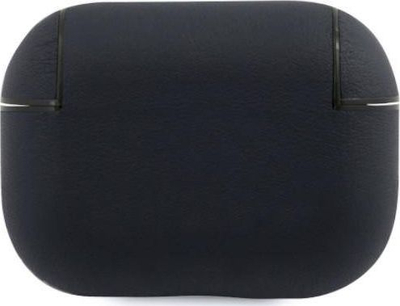 Mbulesë mbrojtëse BMW nga lëkurë origjinale për AirPods Pro, lëkurë e vërtetë, navy blue