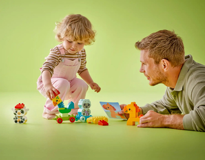 Lodra ndërtuese LEGO Duplo Animal Train 10412, set edukativ, 18 muaj+, shumëngjyrësh