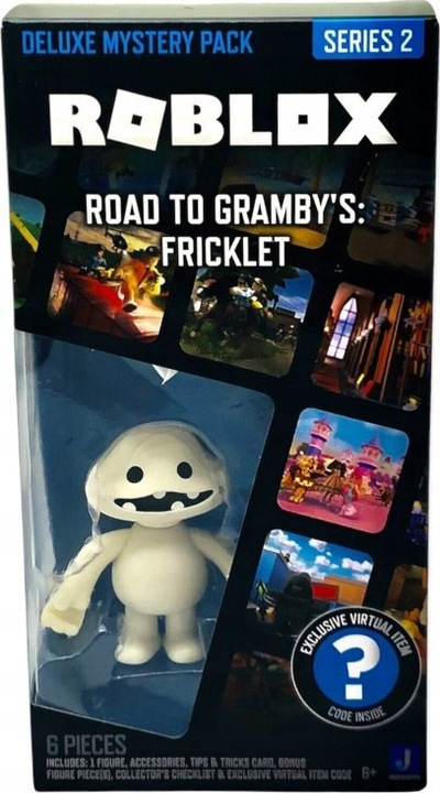 Figurë loje Roblox Deluxe Mystery Pack Series 2 Fricklet, me aksesorë, me kod virtual, e bardhë