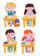Dekor muror LearnHow Children at Desks, set 4 copë, shumëngjyrësh