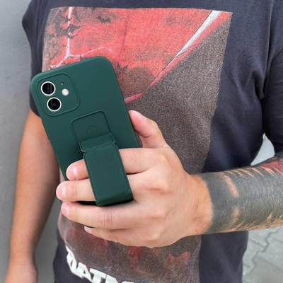 Këllëf silikoni Wozinsky Kickstand Case për Samsung Galaxy A22 4G, me këmbë mbajtëse, i zi