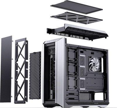 Kasë Jonsbo D500 ARGB, e zezë dhe e argjendtë, Full Tower