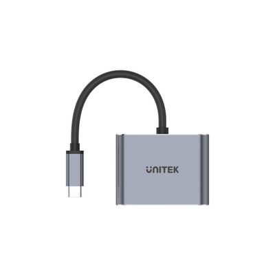 Qendër USB Unitek Q4 Lite, 4-në-1, HDMI 4K 60Hz, 100W PD, i hirtë