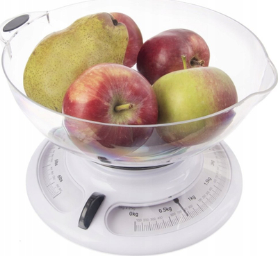 Peshore mekanike për çi të gatu, me ene që hiqet, deri 5 kg, e bardhë