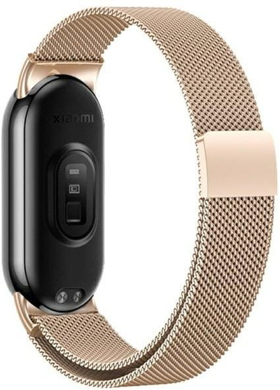 Ремче за на рака Beline за Xiaomi Mi Band 9/8, магнетно, нерѓосувачки челик, розе голд