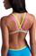Kostum noti njëpjesësh Arena W One Double Cross Back, MaxLife Eco, UV UPF 50+, blu me shumë ngjyra