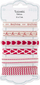 Shirit pambuku dekorativ DPcraft Festive Red, 6 copë, 2 m, krem dhe të kuq