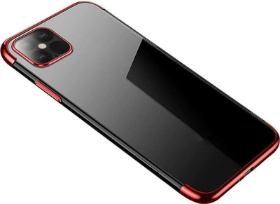 Mbrojtëse xheli Hurtel Clear Color për Xiaomi Redmi Note 11 Pro 5G, kornizë metalike, transparente, e kuqe