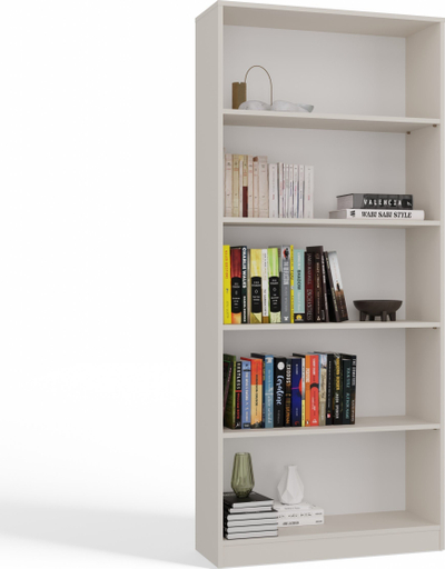 Raft librash BOOKSHELF R80, 80 cm, 5 rafte, cashmere bezhë
