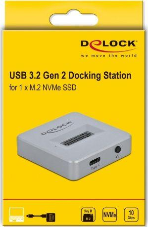 Dok stacion Delock 64000 për M.2 PCIe NVMe, USB C 3.2 Gen 2, gri