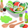 Set lodër druri Jokomisiada Wooden Vegetables Salad Bowl of Lettuce, perime e fruta, për kalamaj mbi 3 vjeç, shumëngjyrësh
