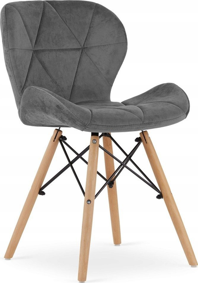 Set tavoline me karrige LEOBERT Todi 60 me 2 Lago, 60x60x75 cm, tavolinë e zezë mat, karrige gri
