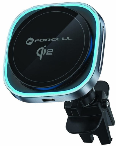 Mbajtëse makine FORCELL F-GRIP F-07, magnetike, karikim wireless 15W, gri