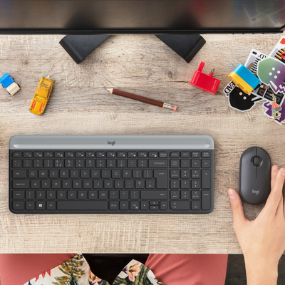 Set tastierë dhe maus Logitech MK470, 2.4 GHz, 1000 DPI, të zeza