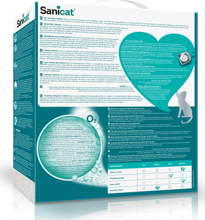 Rërë për mace Sanicat Active White, shumë që kapet grusht, me erë lule lotosi, 10L