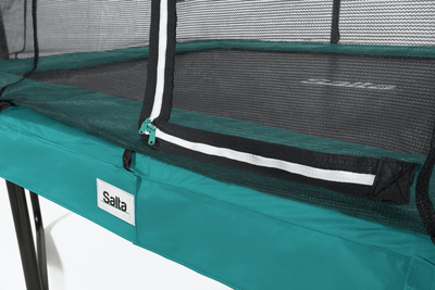 Trampolinë për kopsht Salta Comfort Edition, 10ft x 7ft, drejtkëndore me rrjetë mbrojtëse, jeshile