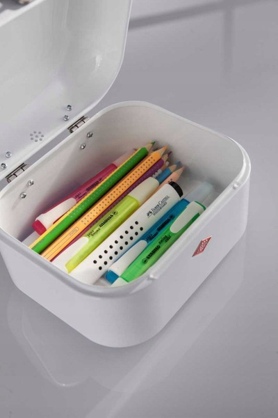 Kuti shumëpërdorimshme Wesco Grandy Mini, çelik, stil retro, e bardhë