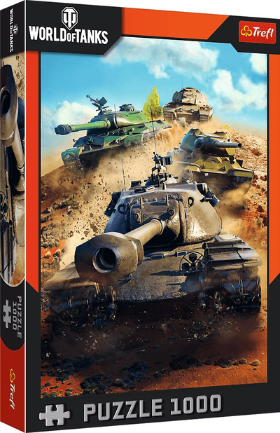 Puzzle Trefl World of Tanks Tanks in Battle, 1000 pjesë, 68 x 48 cm, shumëngjyrësh