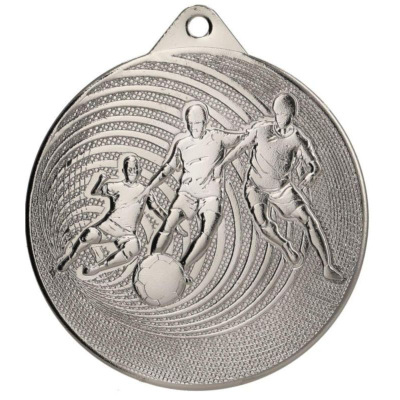 Medalje futbolli Victoria Sport Metal Medal Soccer 70mm, çelik, argjend