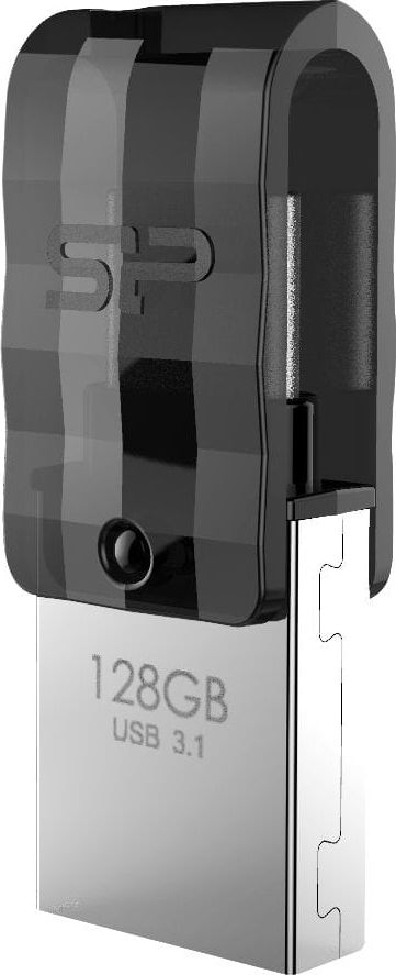 USB flash Silicon Power Mobile C31, 128GB, USB Type A dhe Type C, argjendtë